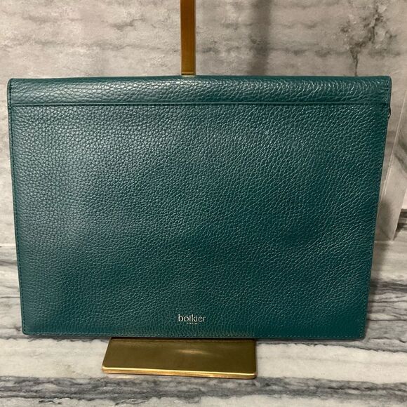 Botkier Valentina Green Leather Envelope Flap Clutch Wallet - Picture 6 of 6